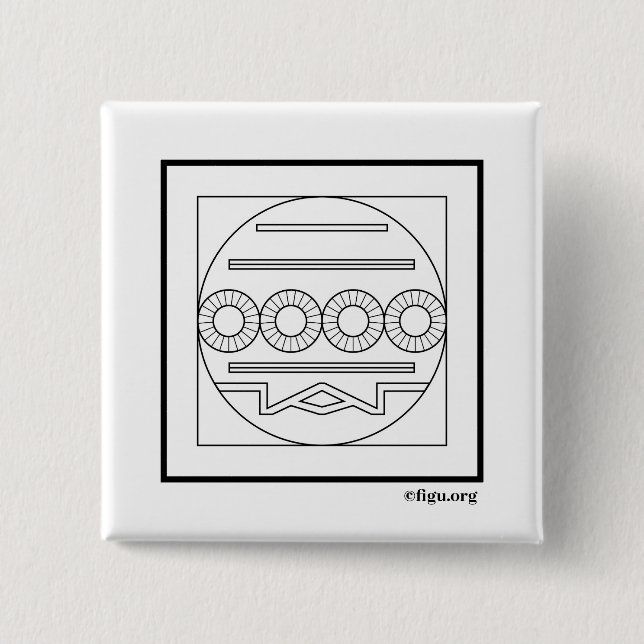 Bóton Quadrado 5.08cm Símbolo Missão/Tarefa (Frente)