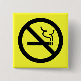 Bóton Quadrado 5.08cm Símbolo não fumadores