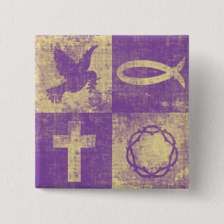 Bóton Quadrado 5.08cm Símbolos cristãos