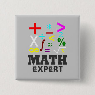 Bóton Quadrado 5.08cm Símbolos da matemática