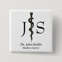 Simples Asclepius Preto Branco Médico Profissional