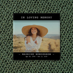 Bóton Quadrado 5.08cm Simples Moderno No Amante Memorial Fotográfico, Ma