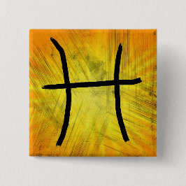 Bóton Quadrado 5.08cm Sinal de Astrologia de peixes