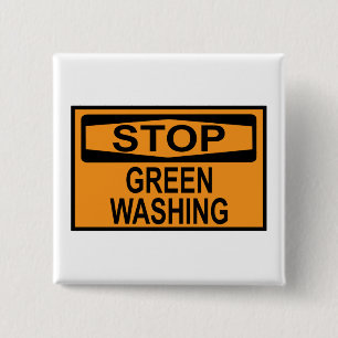 Bóton Quadrado 5.08cm Sinal de Parar o Greenwashing