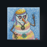 BÓTON QUADRADO 5.08CM SINAL DE PAZ DO GROOVY SNOWMAN CHRISTMAS BOTÃO HOL<br><div class="desc">TIE DYED GROOVY SNOWMAN BUTTON Square *Personalizar ... .Procure Itens Correspondentes Susan Brack Design</div>