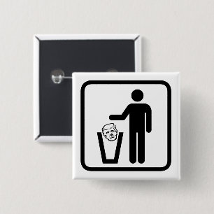 Bóton Quadrado 5.08cm sinal do lixo