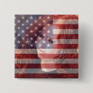 Bóton Quadrado 5.08cm Sinalizador Americano Personalizável com Foto