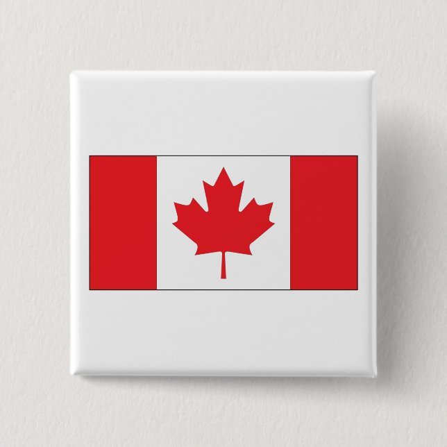 Bóton Quadrado 5.08cm Sinalizador Canadá (Frente)