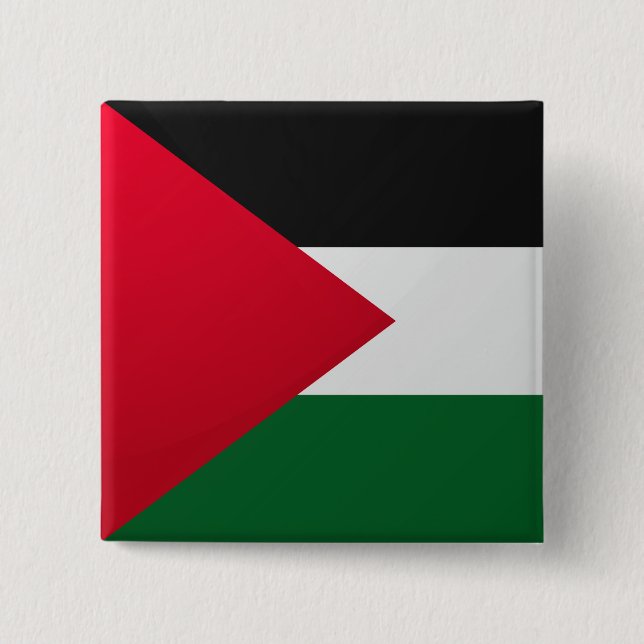 Bóton Quadrado 5.08cm Sinalizador da Praça Glossy Palestina (Frente)