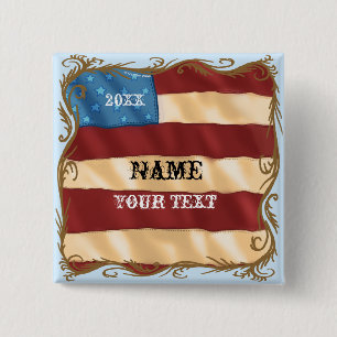 Bóton Quadrado 5.08cm Sinalizador de espiral