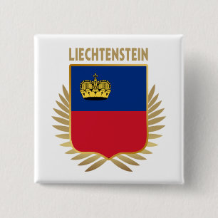 Bóton Quadrado 5.08cm Sinalizador do Liechtenstein