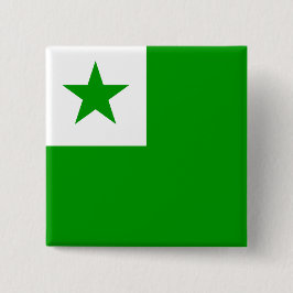 Bóton Quadrado 5.08cm Sinalizador Esperanto