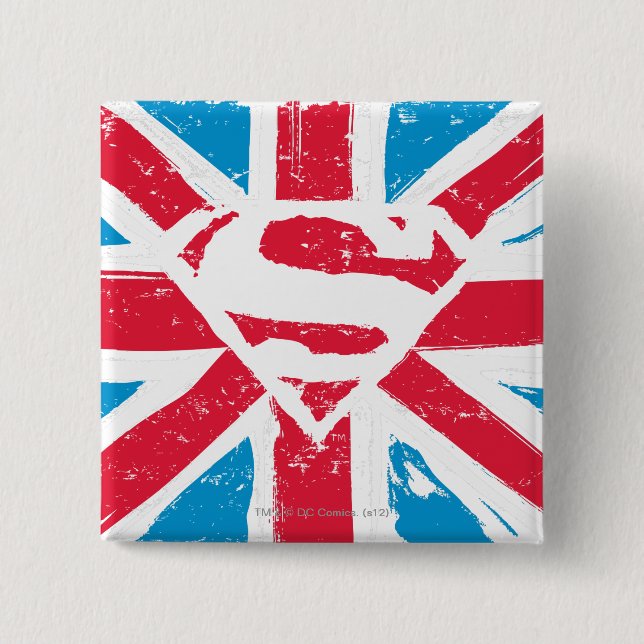 Bóton Quadrado 5.08cm Sinalizador S-Shield sobre vestido (Frente)