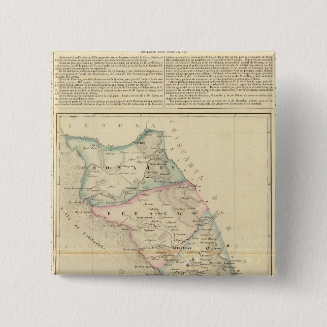 Bóton Quadrado 5.08cm Sinaloa, México (Frente)
