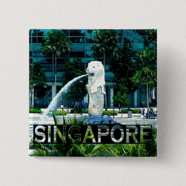 Bóton Quadrado 5.08cm Singapura (Frente)