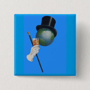 Bóton Quadrado 5.08cm Sir Earth está tendo um coquetel