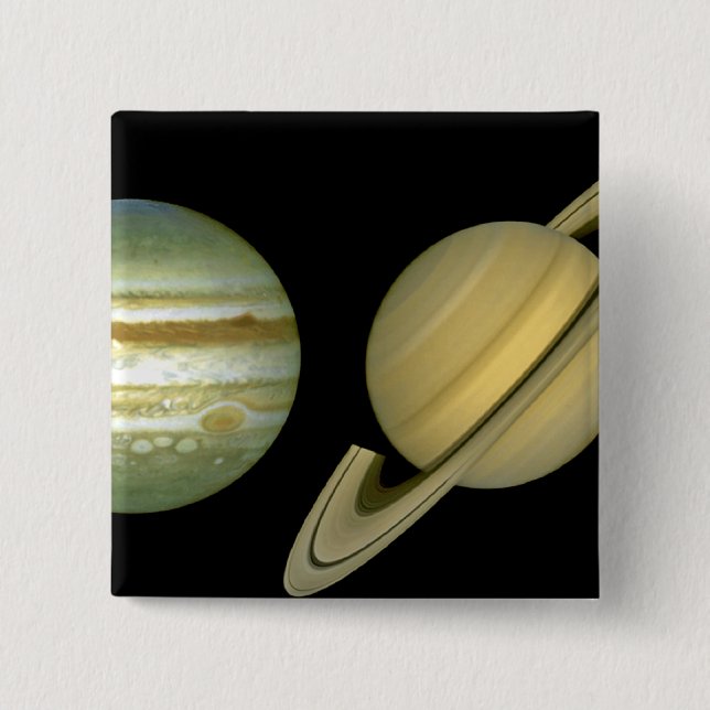 Bóton Quadrado 5.08cm Sistema Solar ~ Vista Longa (Frente)