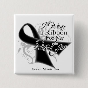 Bóton Quadrado 5.08cm Sister Ribbon - Cancer da Pele Melanoma