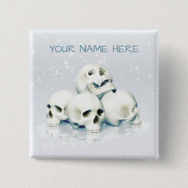 Bóton Quadrado 5.08cm Skulls in the snow. Personalized