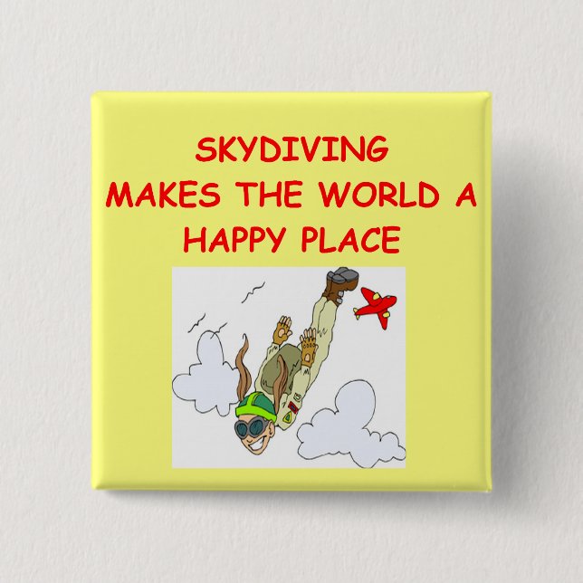 Bóton Quadrado 5.08cm skydiving (Frente)