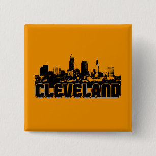 Bóton Quadrado 5.08cm Skyline de Cleveland
