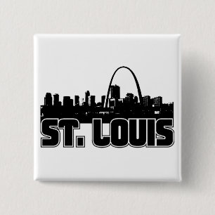 Bóton Quadrado 5.08cm Skyline de St Louis