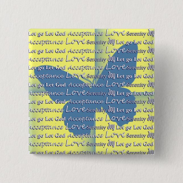 Bóton Quadrado 5.08cm Slogan Borboleta (Frente)