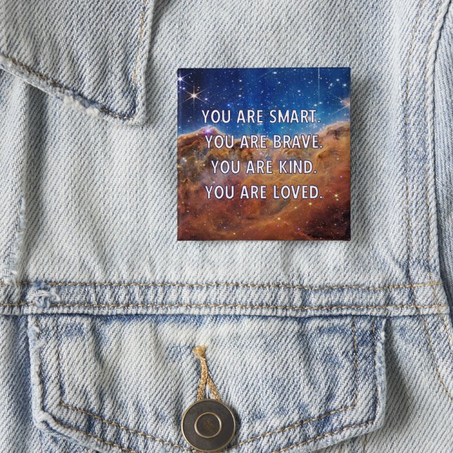 Bóton Quadrado 5.08cm Smart Brave Kind Adorava Chaveiro personalizável (Criador carregado)