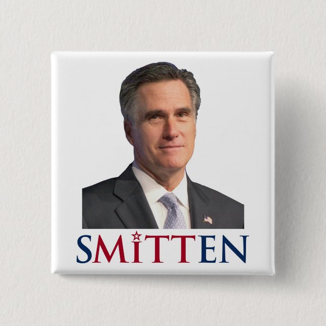 Bóton Quadrado 5.08cm SMITTEN pelo botão de MITT ROMNEY (Frente)