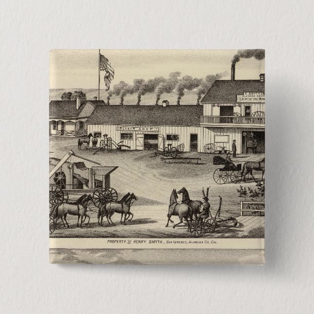 Bóton Quadrado 5.08cm Smyth, propriedades de Adams (Frente)