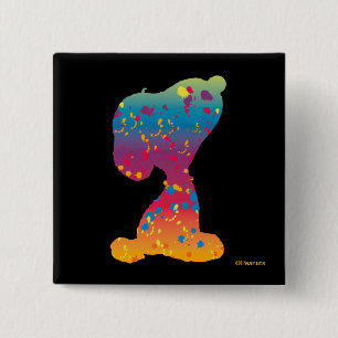 Bóton Quadrado 5.08cm Snoopy Rainbow Silhouette