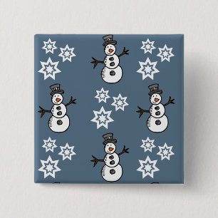Bóton Quadrado 5.08cm Snowman