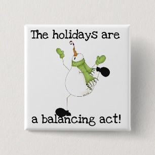 Bóton Quadrado 5.08cm Snowman Holiday Humor
