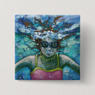 Bóton Quadrado 5.08cm Sob Natação de água