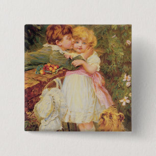 Bóton Quadrado 5.08cm Sobre a parede do jardim