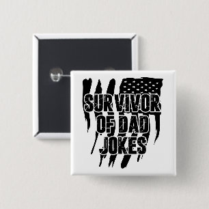 Bóton Quadrado 5.08cm Sobrevivência De Piadas Pais Vintage Bandeira Nos