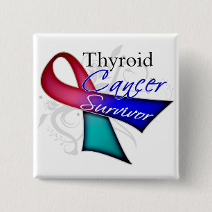 Bóton Quadrado 5.08cm Sobrevivente - cancer de tiróide