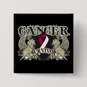 Bóton Quadrado 5.08cm Sobrevivente de câncer do pescoço