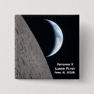 Bóton Quadrado 5.08cm Sobrevoo Lunar Artemis II