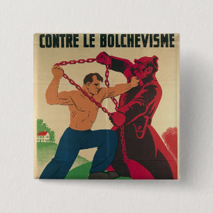 Bóton Quadrado 5.08cm Socialismo contra o Bolshevism para um livre