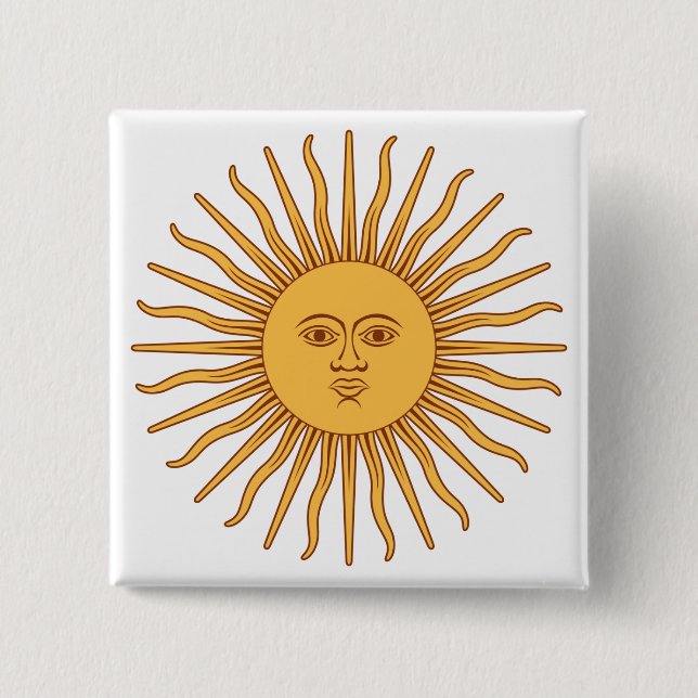 Bóton Quadrado 5.08cm Sol argentino (Frente)