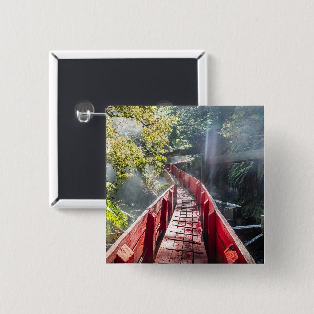 Bóton Quadrado 5.08cm Sol nos Termas Geometricas, Conaripe, Chile (Frente & Verso)