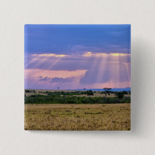 Bóton Quadrado 5.08cm Sol se pondo no Masai Mara.