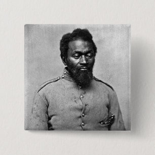 Bóton Quadrado 5.08cm Soldado da guerra civil do afro-americano, 1861