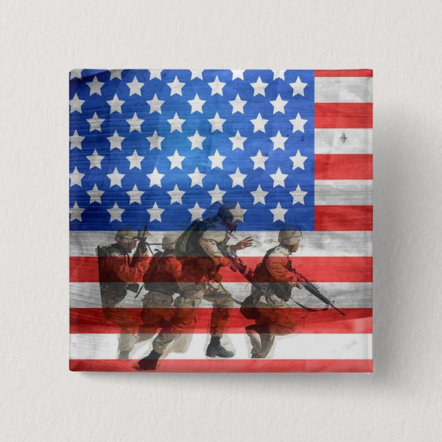Bóton Quadrado 5.08cm Soldados (Frente)
