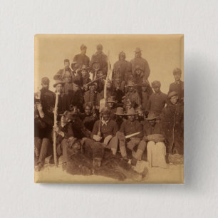 Bóton Quadrado 5.08cm Soldados Buffalo, Primeiro Botão Preto