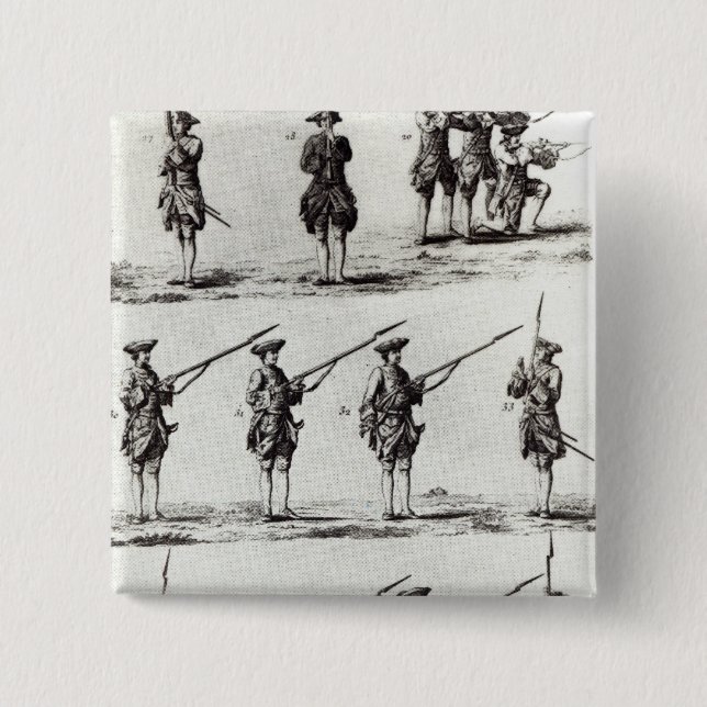 Bóton Quadrado 5.08cm Soldados com baionetas (Frente)