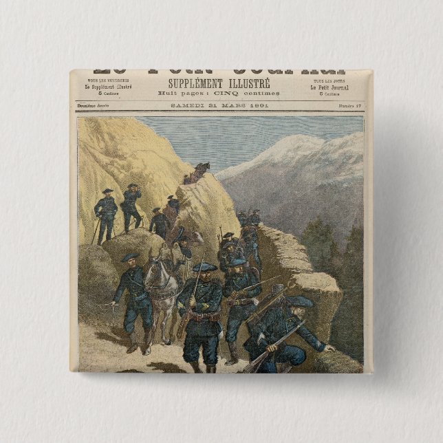 Bóton Quadrado 5.08cm Soldados de infantaria da montanha (Frente)