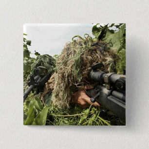 Bóton Quadrado 5.08cm Soldados vestidos em ternos do ghillie