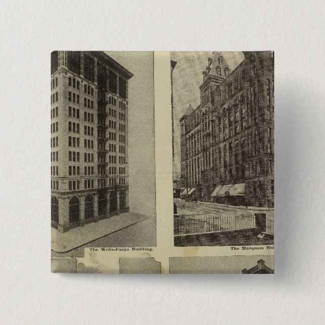 Bóton Quadrado 5.08cm Solidez arquitetônica em Portland, Oregon (Frente)